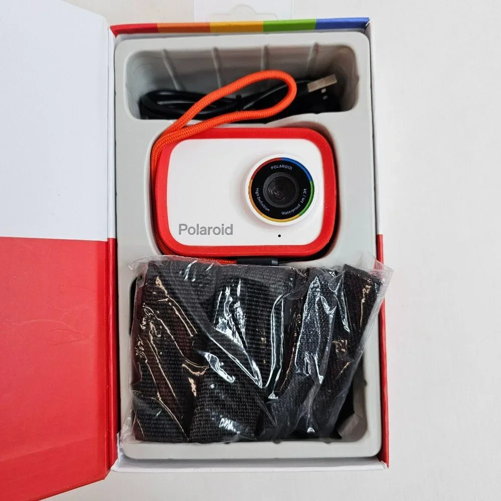 Polaroid iD757 Digital Action Camara HD Video Recording Red Rubber Silicon Case